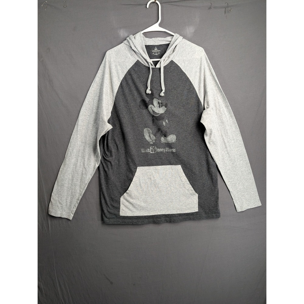 Disney Parks Mickey Mouse Walt Disney World Raglan Hoodie XL Gray